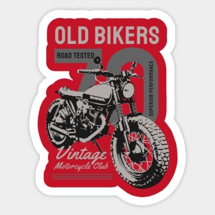 Old Bikers vintage 1970 motorcycle custom Sticker